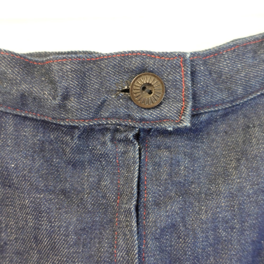 Vintage Handmade Denim Midi Skirt Abstract Floral Applique Retro 80s Western 8 - Picture 4 of 9
